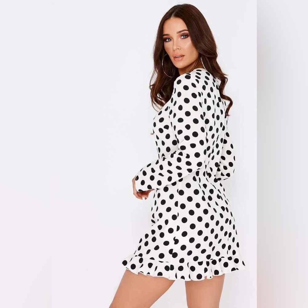 NWOT retro long sleeves polka dot dress - Picture 2 of 6